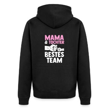 Mutter Muttertag Mama und Tochter - Unisex Premium Bio Zip Hoodie - Schwarz - Hinten - Nico (187cm)