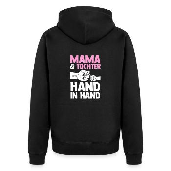 Mutter Muttertag Mama und Tochter - Unisex Premium Bio Zip Hoodie - Schwarz - Hinten - Nico (187cm)