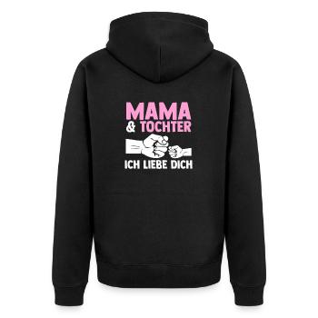 Mutter Muttertag Mama und Tochter - Unisex Premium Bio Zip Hoodie - Schwarz - Hinten - Nico (187cm)