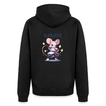 Drôle Japonais Karaté Souris Kawaii Karateka - Veste à capuche bio Premium Unisexe - noir - Dos - Nico (187cm)