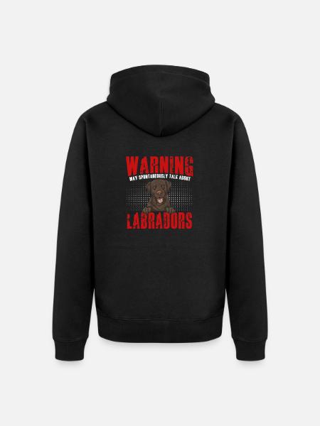 Chocolate Labrador Retriever Dog - Unisex Premium Organic Zip Hoodie - black