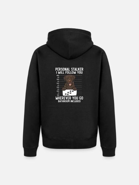 Chocolate Labrador Retriever Dog - Unisex Premium Organic Zip Hoodie - black