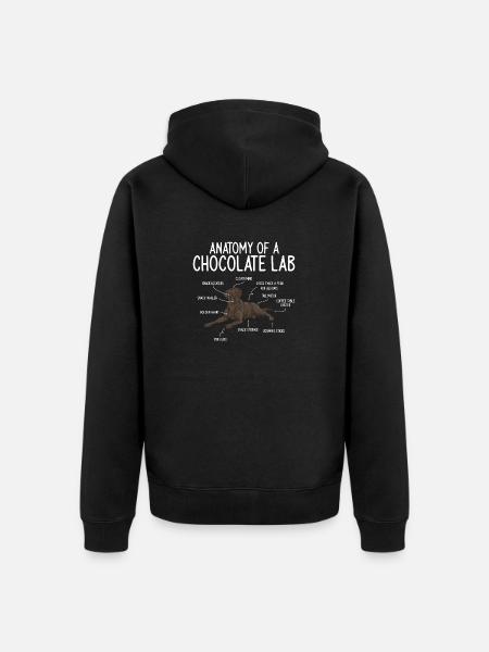 Chocolate Labrador Retriever Dog - Unisex Premium Organic Zip Hoodie - black
