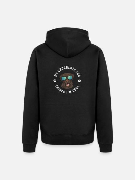 Chocolate Labrador Retriever Dog - Unisex Premium Organic Zip Hoodie - black