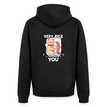 funny Japan sushi Kpop Wasabi Nigiri sushi - Unisex Premium Organic Zip Hoodie - black - Back - Nico (187cm)