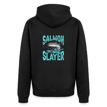 Pêche au saumon Pêcheur de saumon - Veste à capuche bio Premium Unisexe - noir - Dos - Nico (187cm)