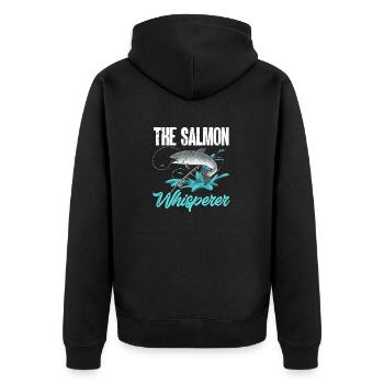 Pêche au saumon Pêcheur de saumon - Veste à capuche bio Premium Unisexe - noir - Dos - Nico (187cm)