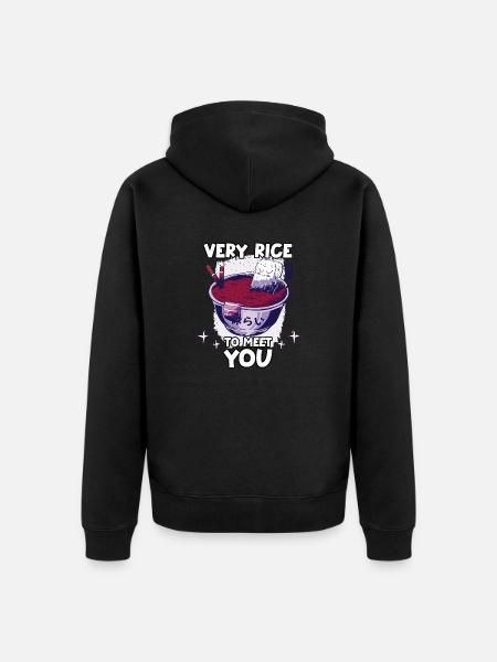 Cute sushi motif nigiri men and women - Unisex Premium Organic Zip Hoodie - black