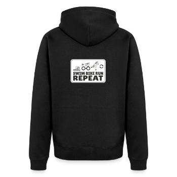 Funny Endurance Sports Jogging Fitness Jogging - Unisex Premium Organic Zip Hoodie - black - Back - Nico (187cm)