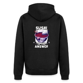 Kawaii Japon ramen fan lover nigiri maki - Veste à capuche bio Premium Unisexe - noir - Dos - Nico (187cm)