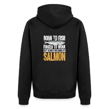 Pêche au saumon Pêcheur de saumon - Veste à capuche bio Premium Unisexe - noir - Dos - Nico (187cm)