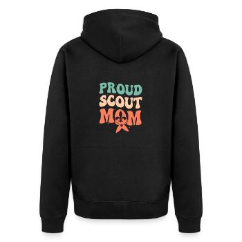 Always a Scout Mom: Unwavering Support Tee - Unisex Premium Organic Zip Hoodie - black - Back - Nico (187cm)