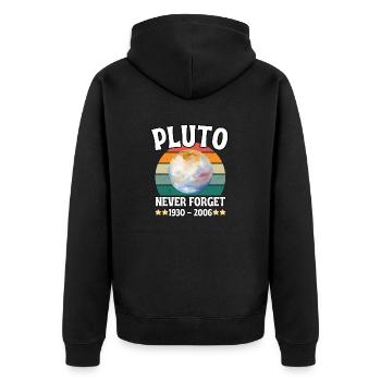 Pluto Planet ewiges Gedächtnis 1930-2006 - Unisex Premium Bio Zip Hoodie - Schwarz - Hinten - Nico (187cm)