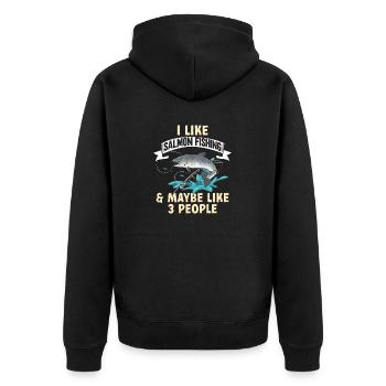 Pêche au saumon Pêcheur de saumon - Veste à capuche bio Premium Unisexe - noir - Dos - Nico (187cm)