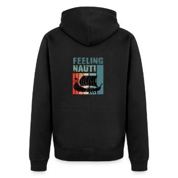 funny sail hobby sailor accessories motorboat - Unisex Premium Organic Zip Hoodie - black - Back - Nico (187cm)