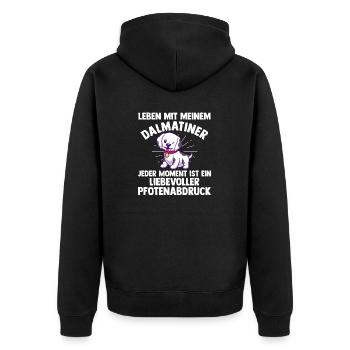 Hund Dalmatiner - Unisex Premium Bio Zip Hoodie - Schwarz - Hinten - Nico (187cm)