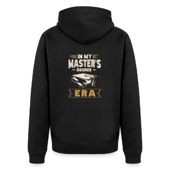 Master's Degree Studium Master Abschluss - Unisex Premium Bio Zip Hoodie - Schwarz - Hinten - Nico (187cm)