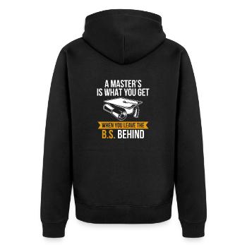Master's Degree Studium Master Abschluss - Unisex Premium Bio Zip Hoodie - Schwarz - Hinten - Nico (187cm)