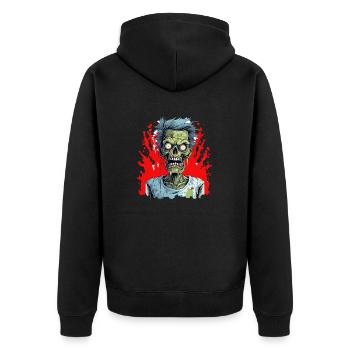Halloween Horreur Effrayante Zombie - Veste à capuche bio Premium Unisexe - noir - Dos - Nico (187cm)