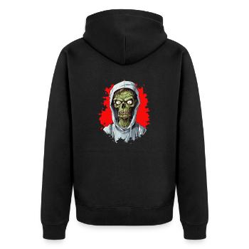 Halloween Spooky Horror Zombie - Unisex Premium Organic Zip Hoodie - black - Back - Nico (187cm)