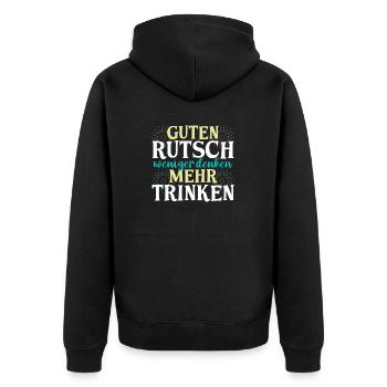Neujahr Feuerwerk Silvester - Unisex Premium Bio Zip Hoodie - Schwarz - Hinten - Nico (187cm)
