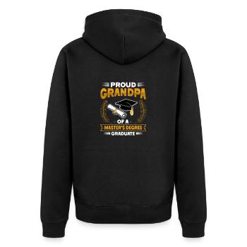Master's Degree Studium Master Abschluss - Unisex Premium Bio Zip Hoodie - Schwarz - Hinten - Nico (187cm)