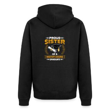 Master's Degree Studium Master Abschluss - Unisex Premium Bio Zip Hoodie - Schwarz - Hinten - Nico (187cm)