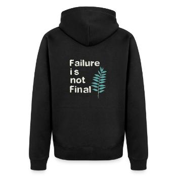 FAILURE IS NOT FINAL 01 - Unisex Premium Organic Zip Hoodie - black - Back - Nico (187cm)