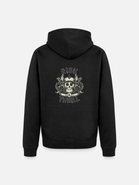 RISK THRILL - Unisex Premium Organic Zip Hoodie - black