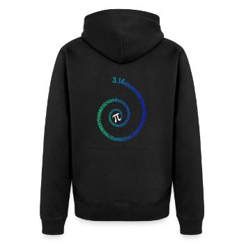 Pi Spirale Nouveauté Math Geek 3.14 Pi Jour - Veste à capuche bio Premium Unisexe - noir - Dos - Nico (187cm)