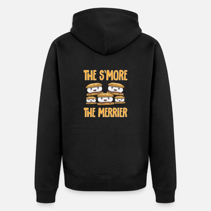 S'more Campfire Marshmallow Camping - Veste à capuche bio Premium Unisexe - noir