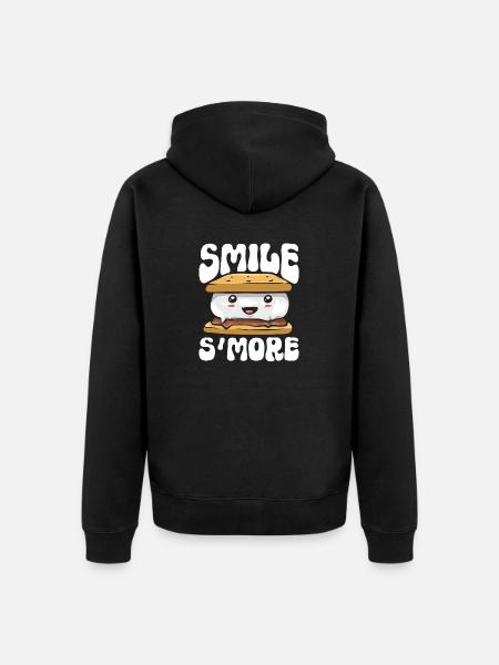S'more Campfire Marshmallow Camping - Unisex Premium Organic Zip Hoodie - black