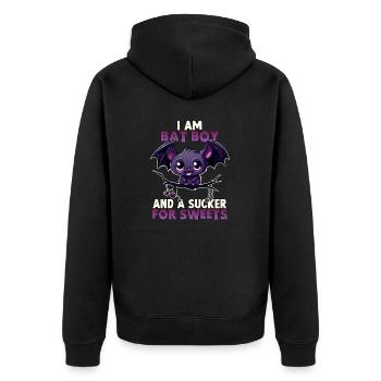 Bat Boy Halloween Costume Halloween Bat Kawaii - Unisex Premium Organic Zip Hoodie - black - Back - Nico (187cm)