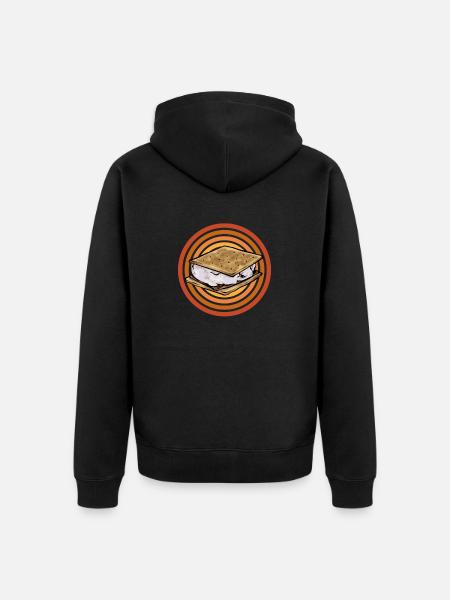 S'more Campfire Marshmallow Camping - Unisex Premium Organic Zip Hoodie - black