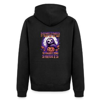 Costume amusant de paresseux d'Halloween pour les - Veste à capuche bio Premium Unisexe - noir - Dos - Nico (187cm)