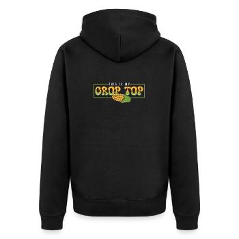 This Is My Crop Top Corn Farmer Crop Duster - Unisex Premium Organic Zip Hoodie - black - Back - Nico (187cm)