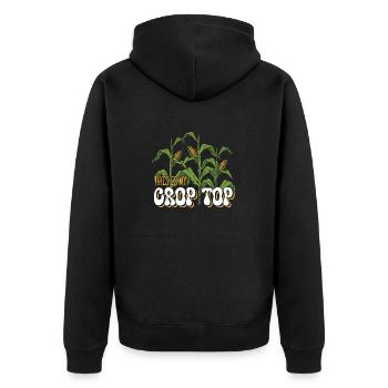 Corn Farmer This Is My Crop Top Duster Farmhouse - Unisex Premium Organic Zip Hoodie - black - Back - Nico (187cm)