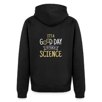 Science Teacher It's a Good Day - Unisex Premium Organic Zip Hoodie - black - Back - Nico (187cm)