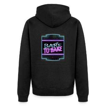 pirate chef pastry chef design sayings cook - Unisex Premium Bio Zip Hoodie - Schwarz - Hinten - Nico (187cm)