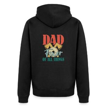 Réparateur polyvalent Papa - Menuiserie Wizard - Veste à capuche bio Premium Unisexe - noir - Dos - Nico (187cm)