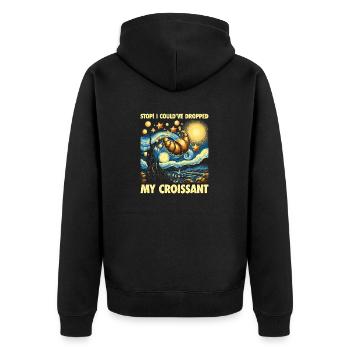 Arrêter! J’aurais pu laisser tomber mon croissant. Conception de mèmes - Veste à capuche bio Premium Unisexe - noir - Dos - Nico (187cm)