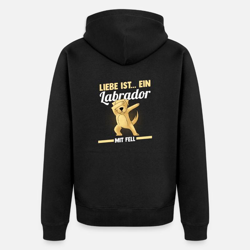 Hund Labrador - Unisex Premium Bio Zip Hoodie - Schwarz