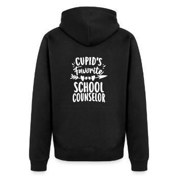 Saint Valentin Cupidon préféré conseiller scolaire - Veste à capuche bio Premium Unisexe - noir - Dos - Nico (187cm)