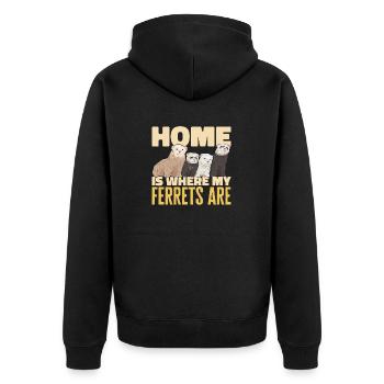 Ferret Owner Ferret - Unisex Premium Organic Zip Hoodie - black - Back - Nico (187cm)