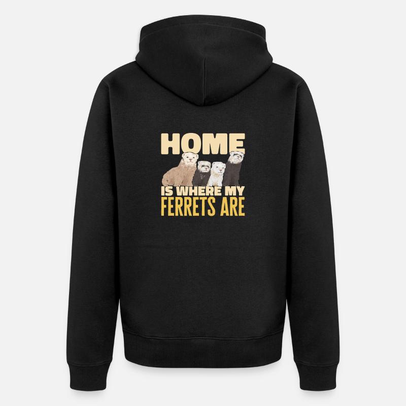 Frettchen Besitzer Frettchen - Unisex Premium Bio Zip Hoodie - Schwarz