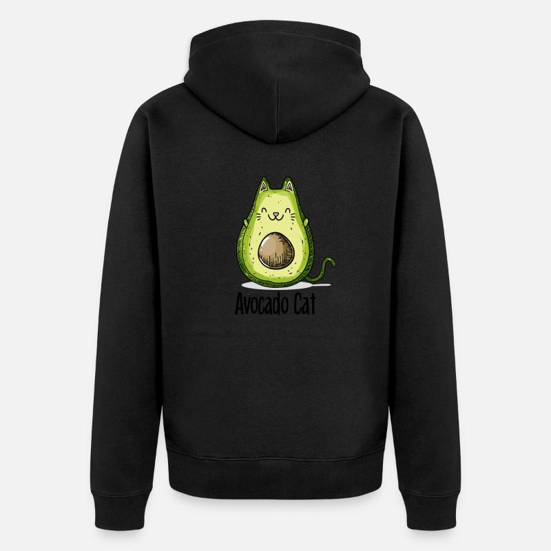 Avocat chat chats cadeau végétarien - Veste à capuche bio Premium Unisexe - noir