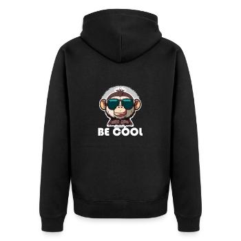 be cool - Unisex Premium Organic Zip Hoodie - black - Back - Nico (187cm)