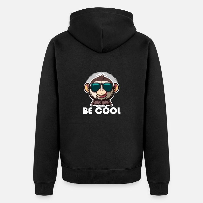 be cool - Unisex Premium Bio Zip Hoodie - Schwarz
