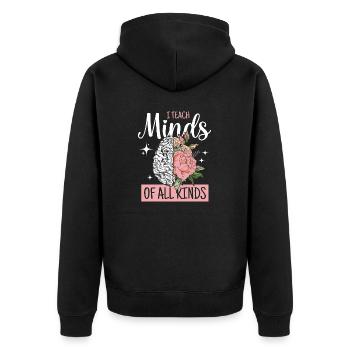 Sped Teacher I Teach Minds All Kinds Aba Therapist - Unisex Premium Bio Zip Hoodie - Schwarz - Hinten - Nico (187cm)