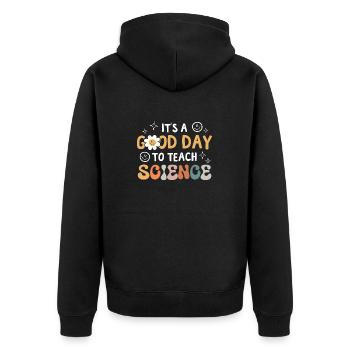 It's a good day, teachers for - Unisex Premium Organic Zip Hoodie - black - Back - Nico (187cm)